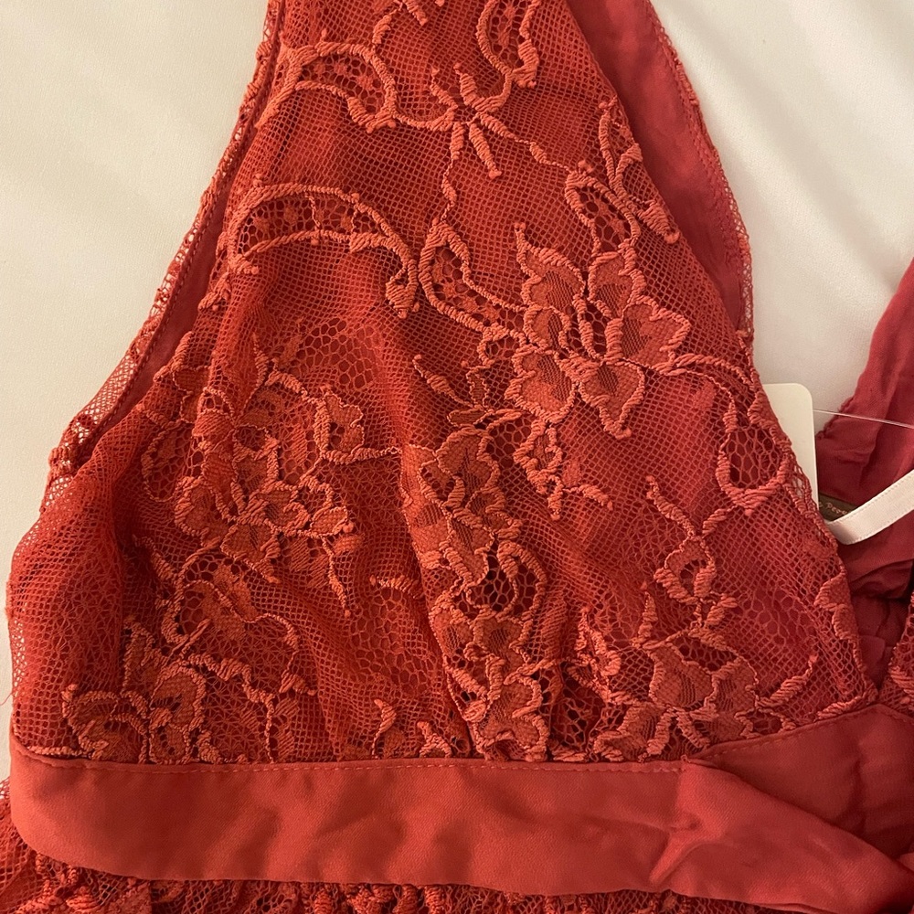 NEW Free People Pink Lace Tank Top V-Neck